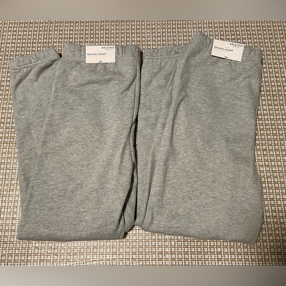 Arizona Jean Co Jogger Sweatpants Relaxed Fit Gray Men’s Medium 2 Pair NWT